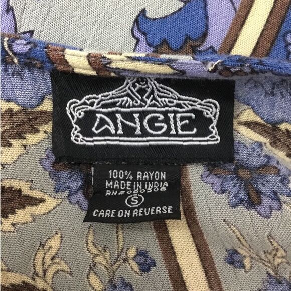 Floaty open front kimono duster blue flowers oversized size Small boho hippie - Picture 7 of 7